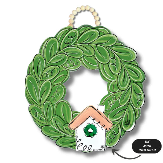Wreath Door Hanger with House Mini