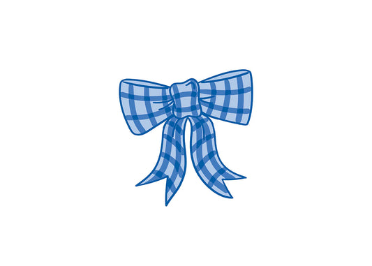 Blue Gingham Bow Attachment
