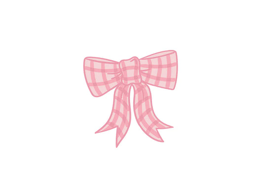 Pink Gingham Bow Attachment