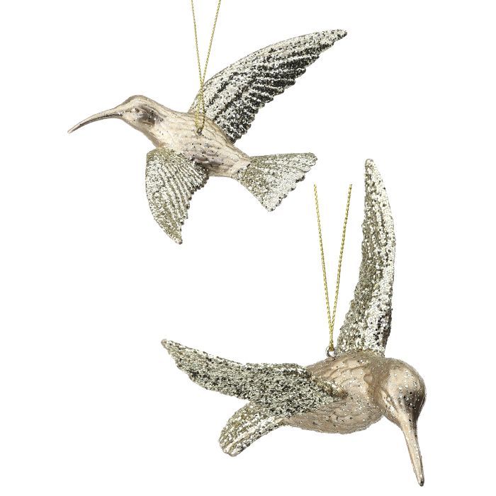 Glitter Hummingbird Ornament
