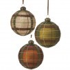 Glass Plaid Round Ornament
