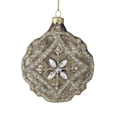 Glass Bead and Sequin Disk Ornament