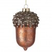 Winter Acorn Glass Ornament