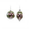 Glass Bow & Holly Ball Ornament