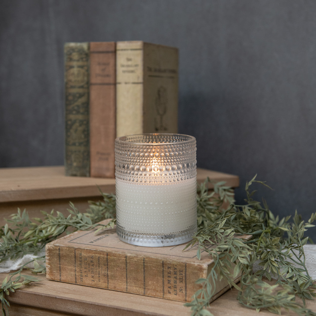 Dotted Glass 3D Flame Pillar Candle