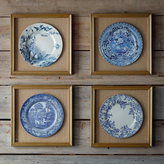 Blue & White Framed Plates