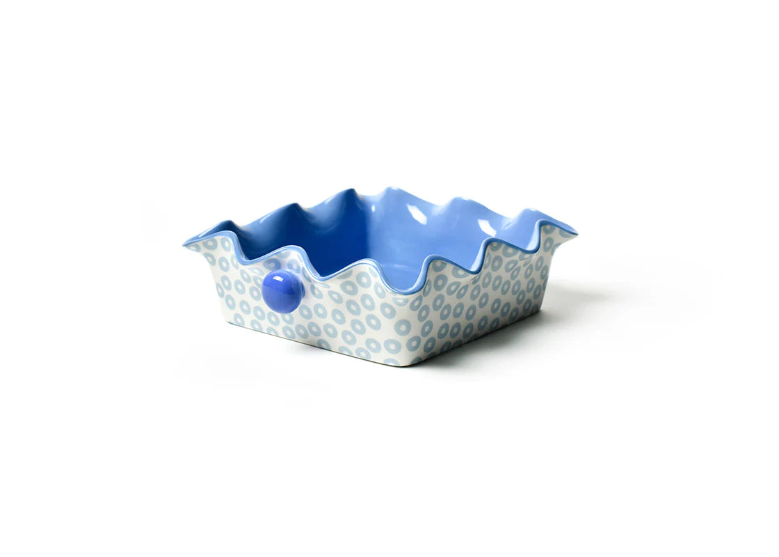 Iris Blue Pip Square Ruffle Casserole Dish