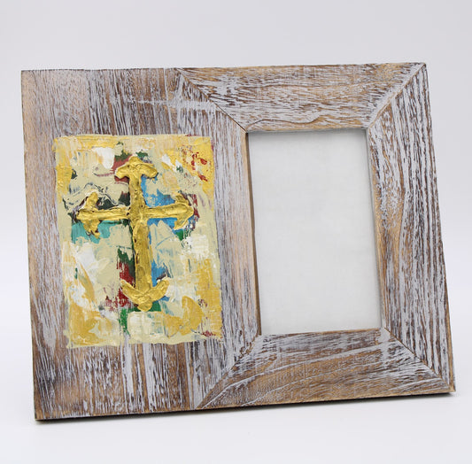 Painted Cross Photo Frame