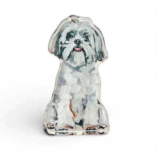 Shih Tzu White Acrylic Mini