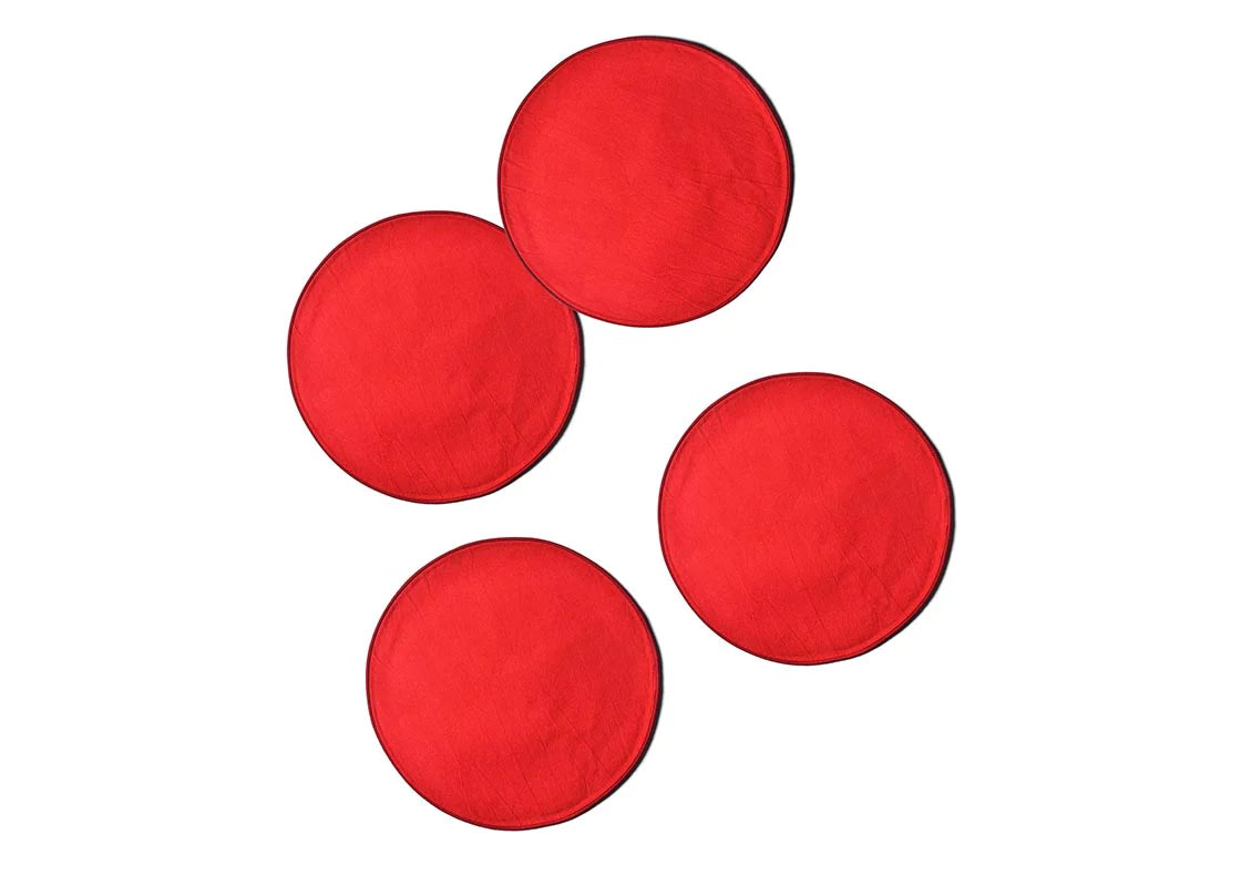 Color Block Round Placement Red S/4