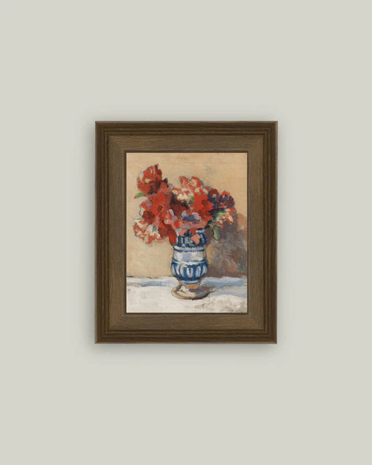 Red Flower in Blue Vase Wall Art