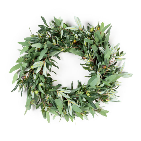 Seeded Eucalyptus and Olive Wreath