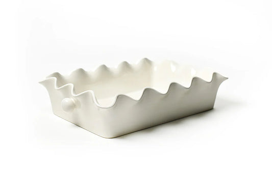 Signature White Ruffle Casserole Dish