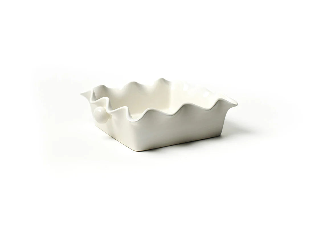 Signature White Ruffle Square Casserole Dish