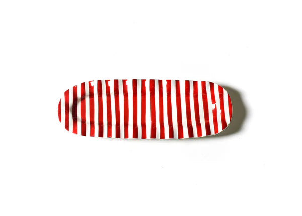 Red Stripe Ruffle 16" Skinny Tray