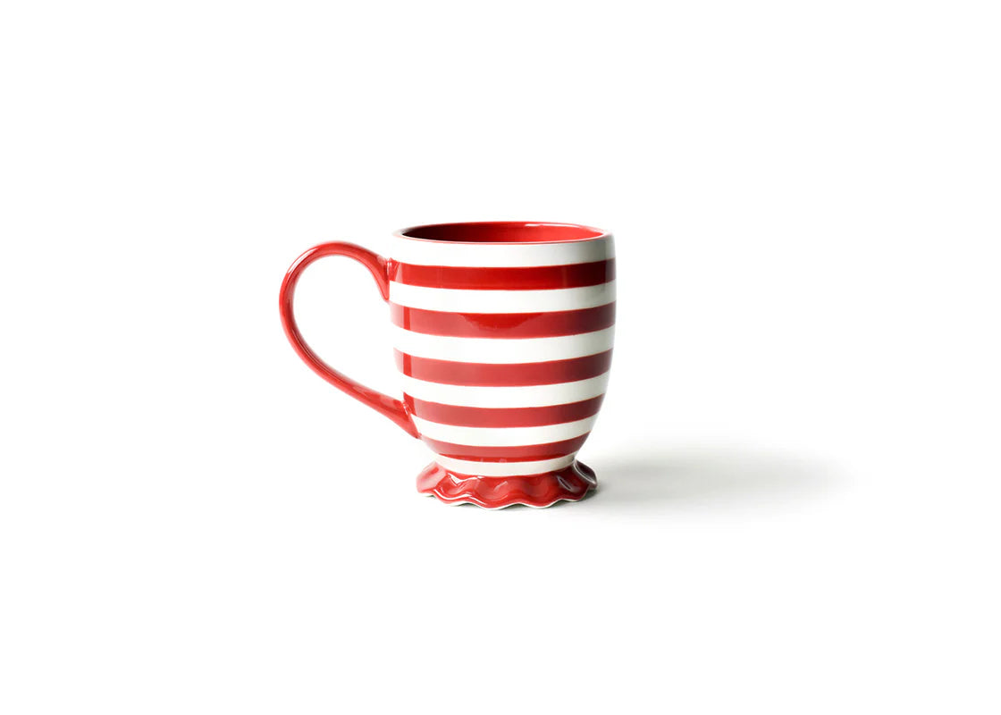 Red Stripe Ruffle Mug