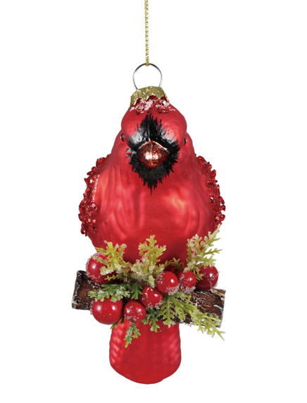 Glass Cardinal Ornament