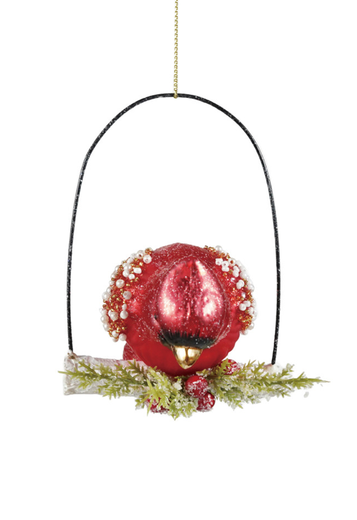 Glass Cardinal Ornament
