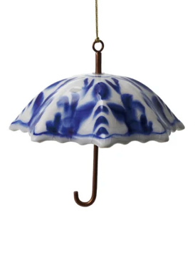 Stoneware & Metal Umbrella Ornament