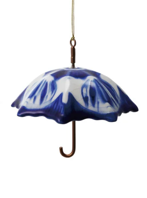 Stoneware & Metal Umbrella Ornament