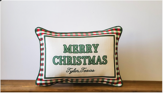 Christmas Triple Gingham Pillow