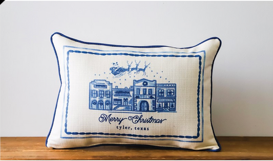 Mainstreet Christmas Pillow Lincolnton, GA