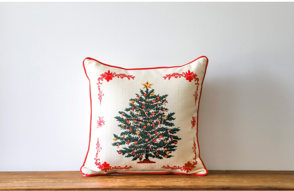 Old Fashioned Christmas Tree Pillow