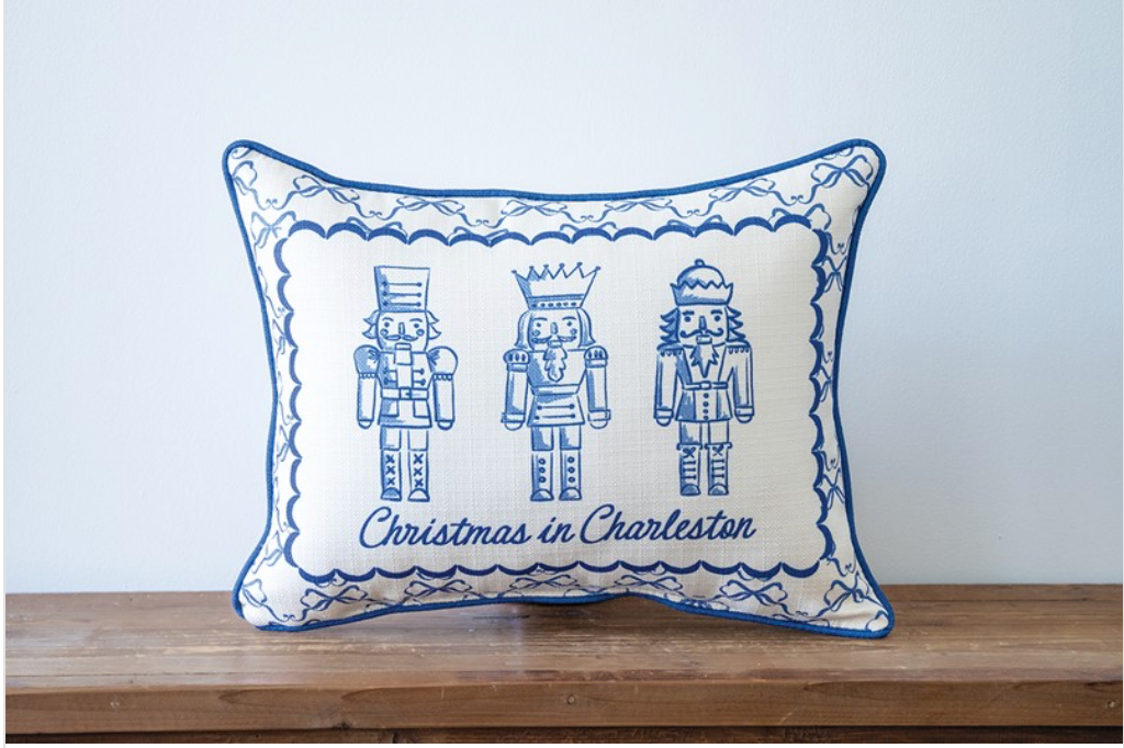 Chinoiserie Nutcracker Pillow + Bluejay Piping
