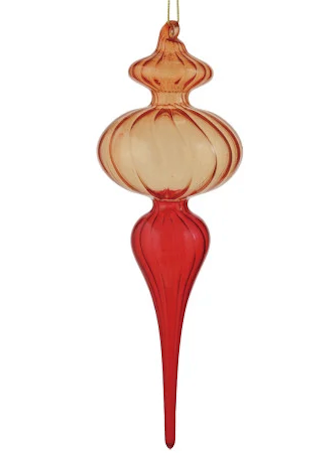 Two-Tone Glass Finial Ornament