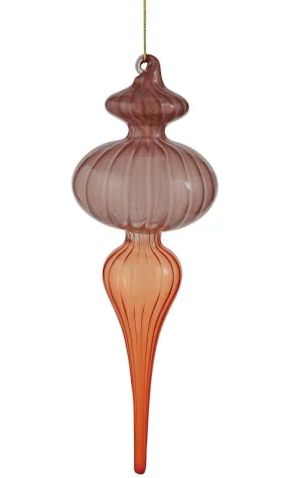 Two-Tone Glass Finial Ornament
