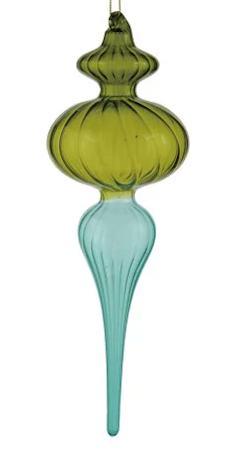 Two-Tone Glass Finial Ornament