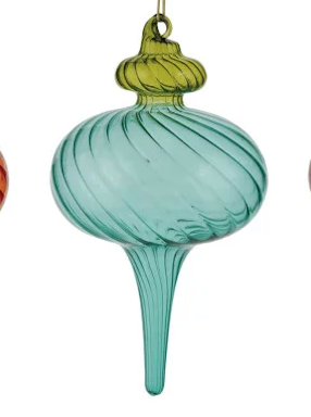 Two-Tone Glass Finial Ornament