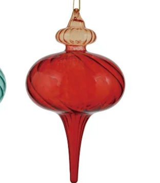 Two-Tone Glass Finial Ornament