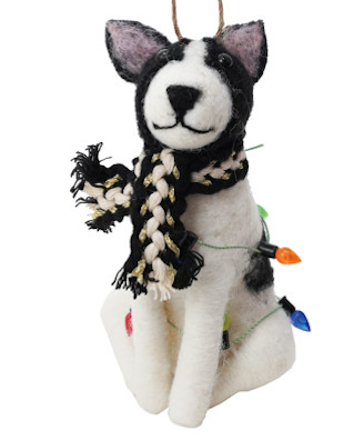 Handmade Wool Felt Dog Ornament