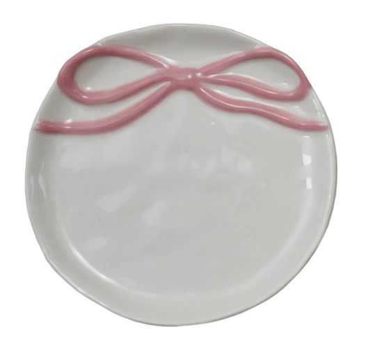 Round Stoneware Dish with Bow