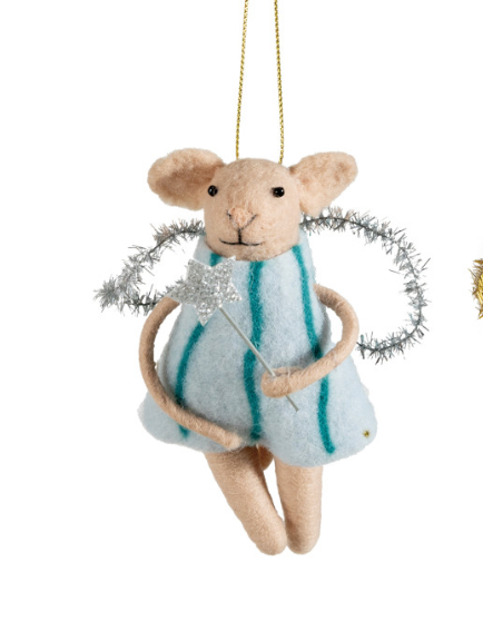 Wool Felt Fairy Mouse Ornament