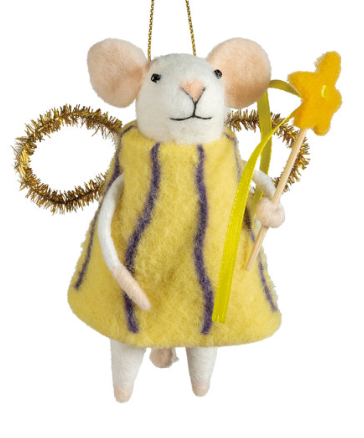 Wool Felt Fairy Mouse Ornament