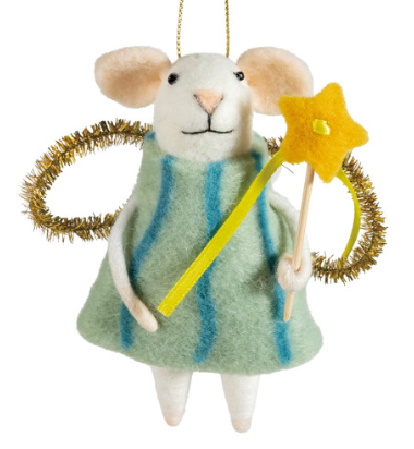 Wool Felt Fairy Mouse Ornament