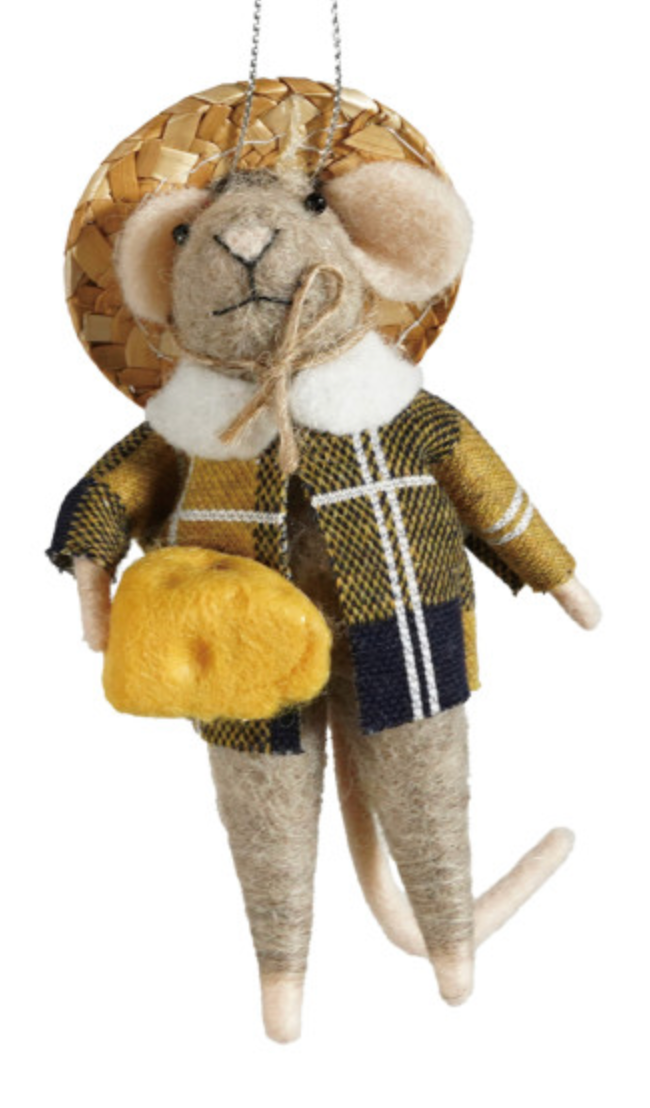 Wool Felt Tourist Mouse Ornament