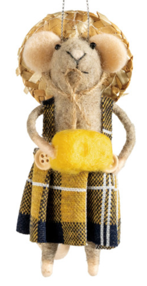 Wool Felt Tourist Mouse Ornament