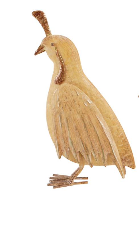 Hand-Painted Metal Quail