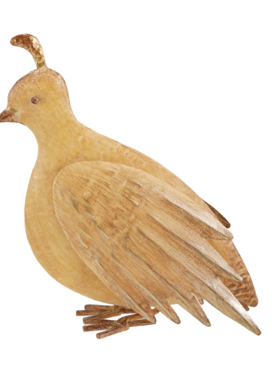 Hand-Painted Metal Quail