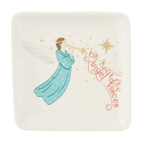 Stoneware Dish with Holiday Figure