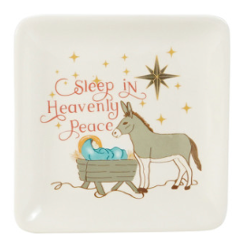 Stoneware Dish with Holiday Figure