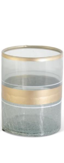 Aqua Crackled Glass Containers