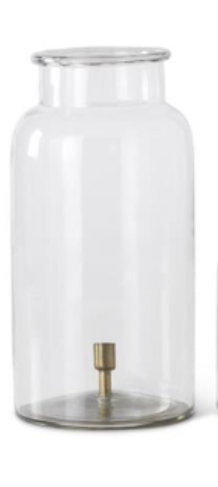 Clear Glass Jars with Metal Pillar Candleholde