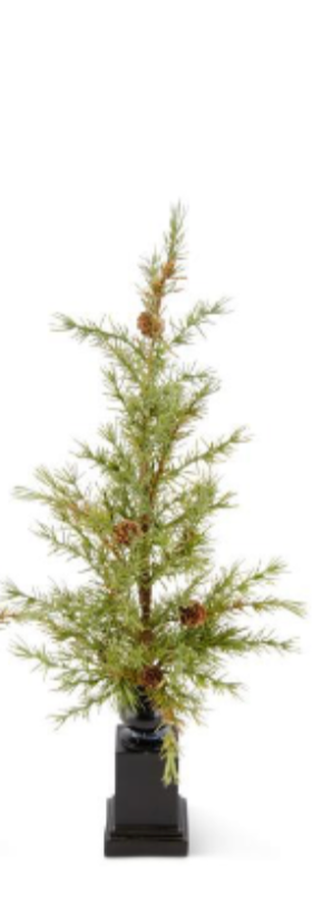 Pine Trees on Black Resin Spindle