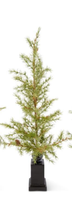 Pine Trees on Black Resin Spindle