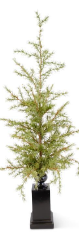 Pine Trees on Black Resin Spindle