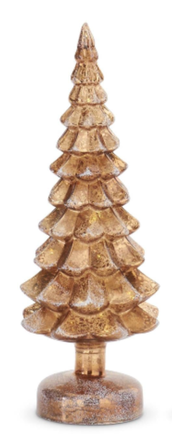 LED Rotating Frosted Copper Glass Trees